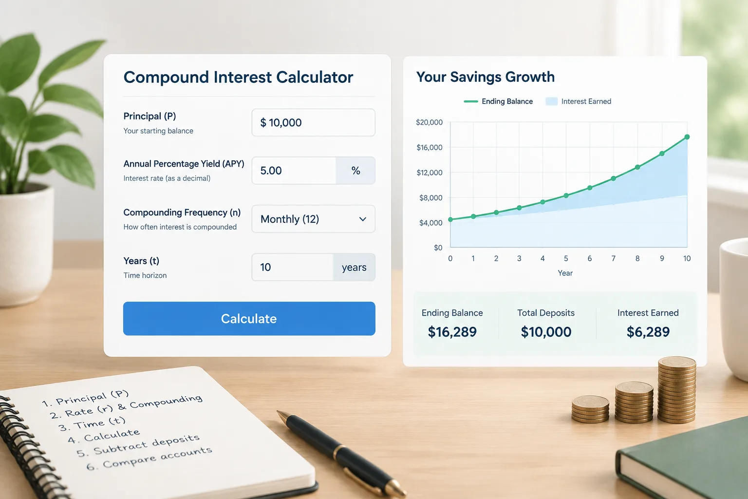 Illustration of a calculator interface