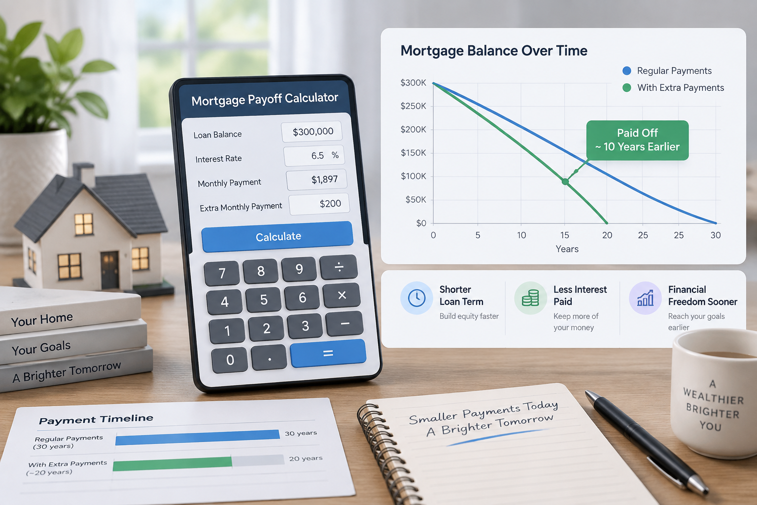 clean illustration of a mortgage balance decreasing